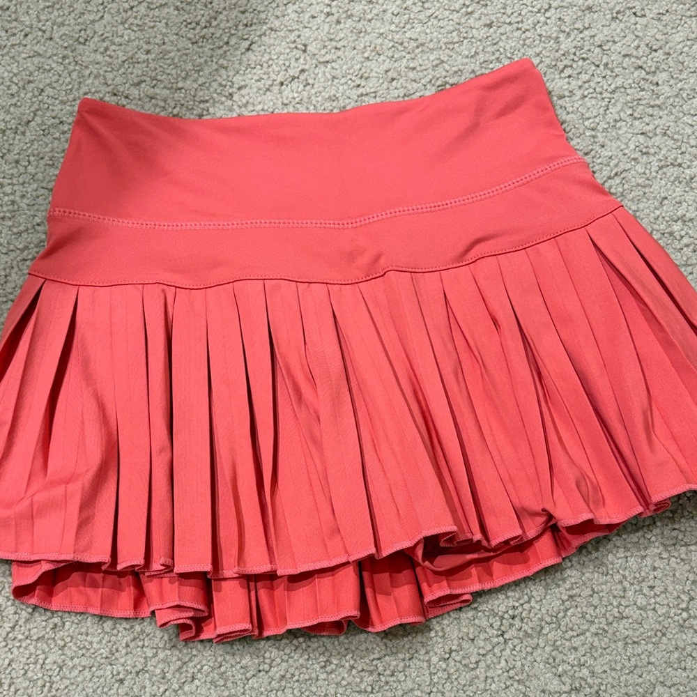 Gold Hinge Coral Pleated Women's Skirt